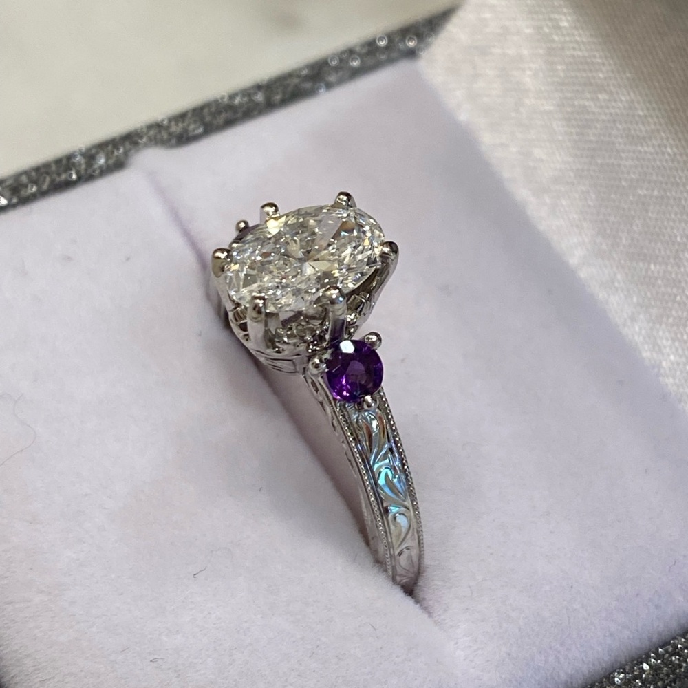 Amethyst and Diamond Ring